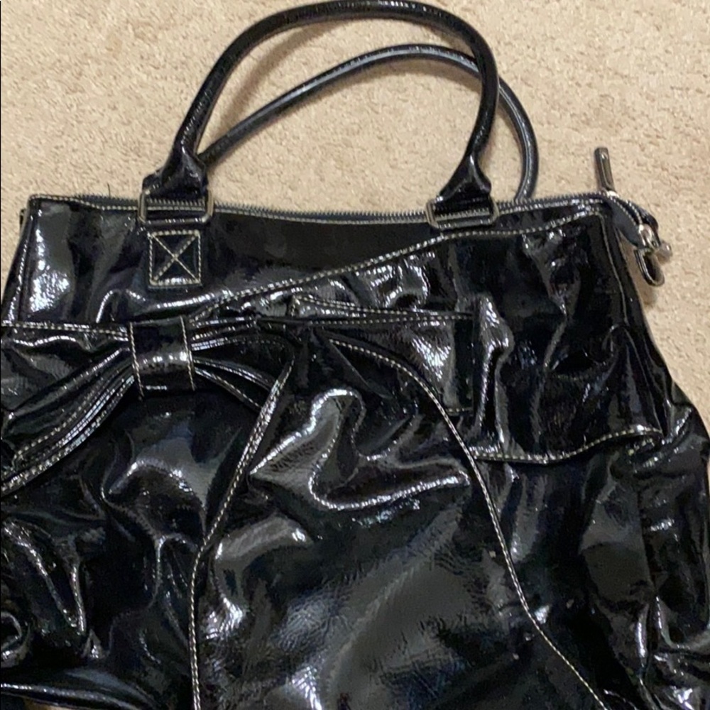 Cute stylish black patent tote